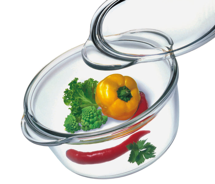Large Deep Round Thermal Glass Casserole with Lid | Simax