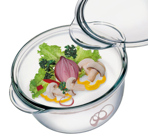 Large Deep Round Thermal Glass Casserole with Lid | Simax