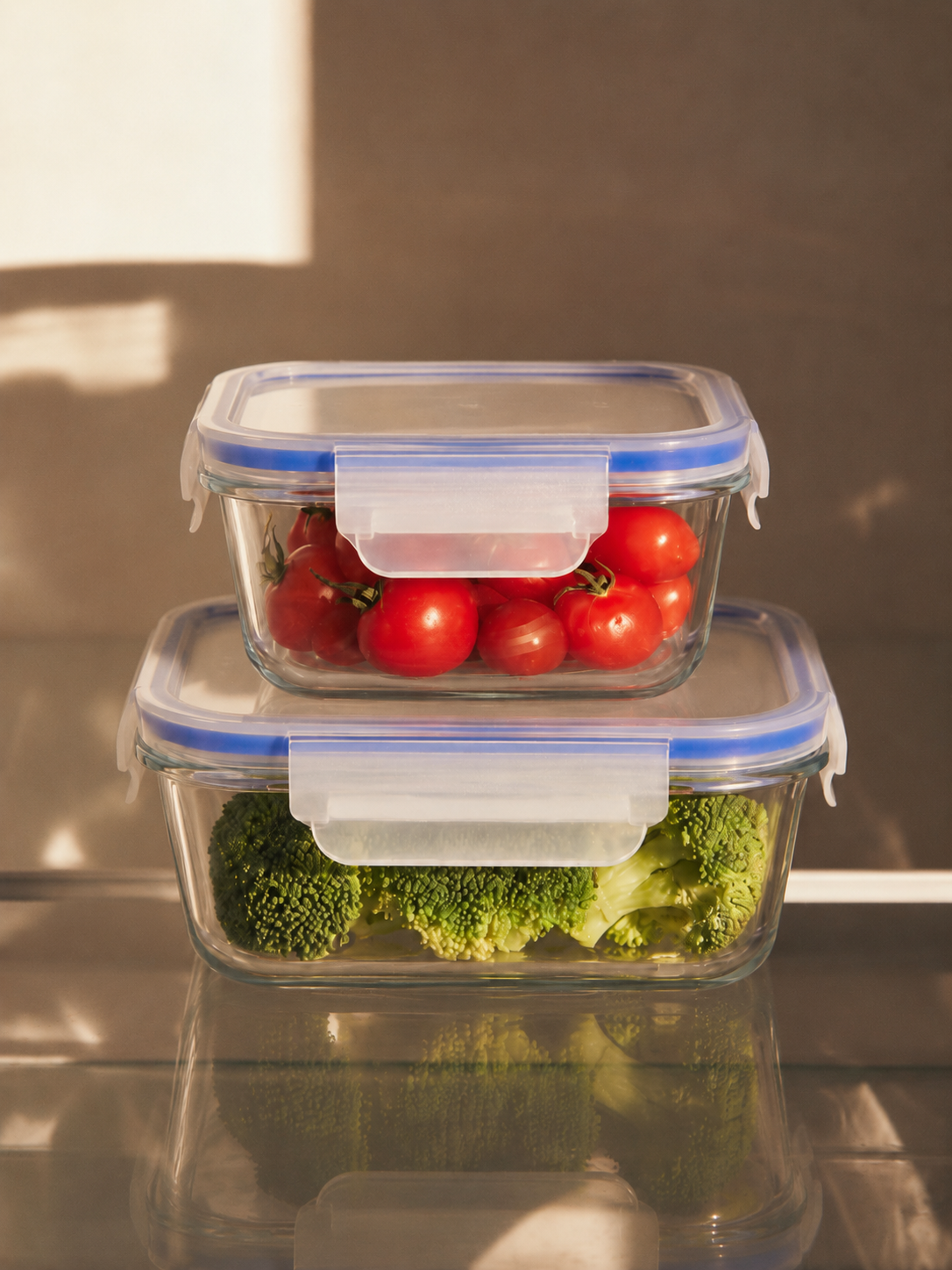 Glass Food Storage Containers with Snap-Lock Lids — Set of 2