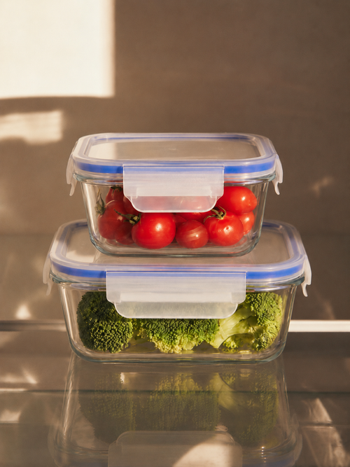 Glass Food Storage Containers with Snap-Lock Lids — Set of 2