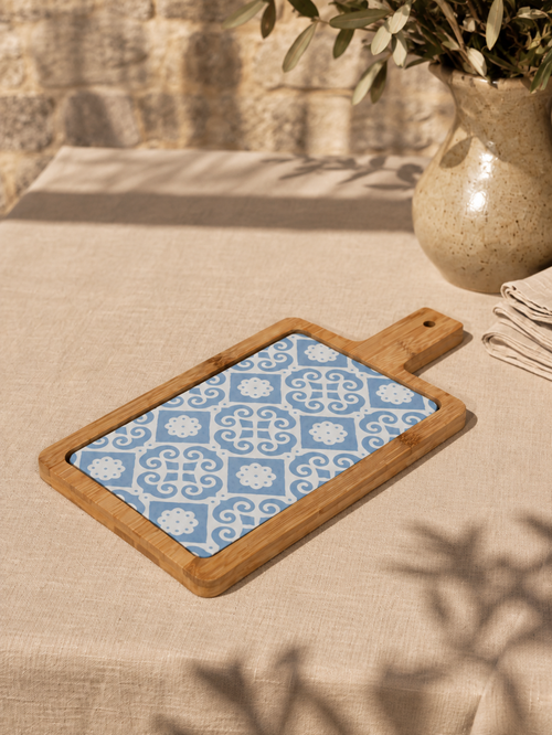Bamboo Serving Board with Ceramic Tile Insert
