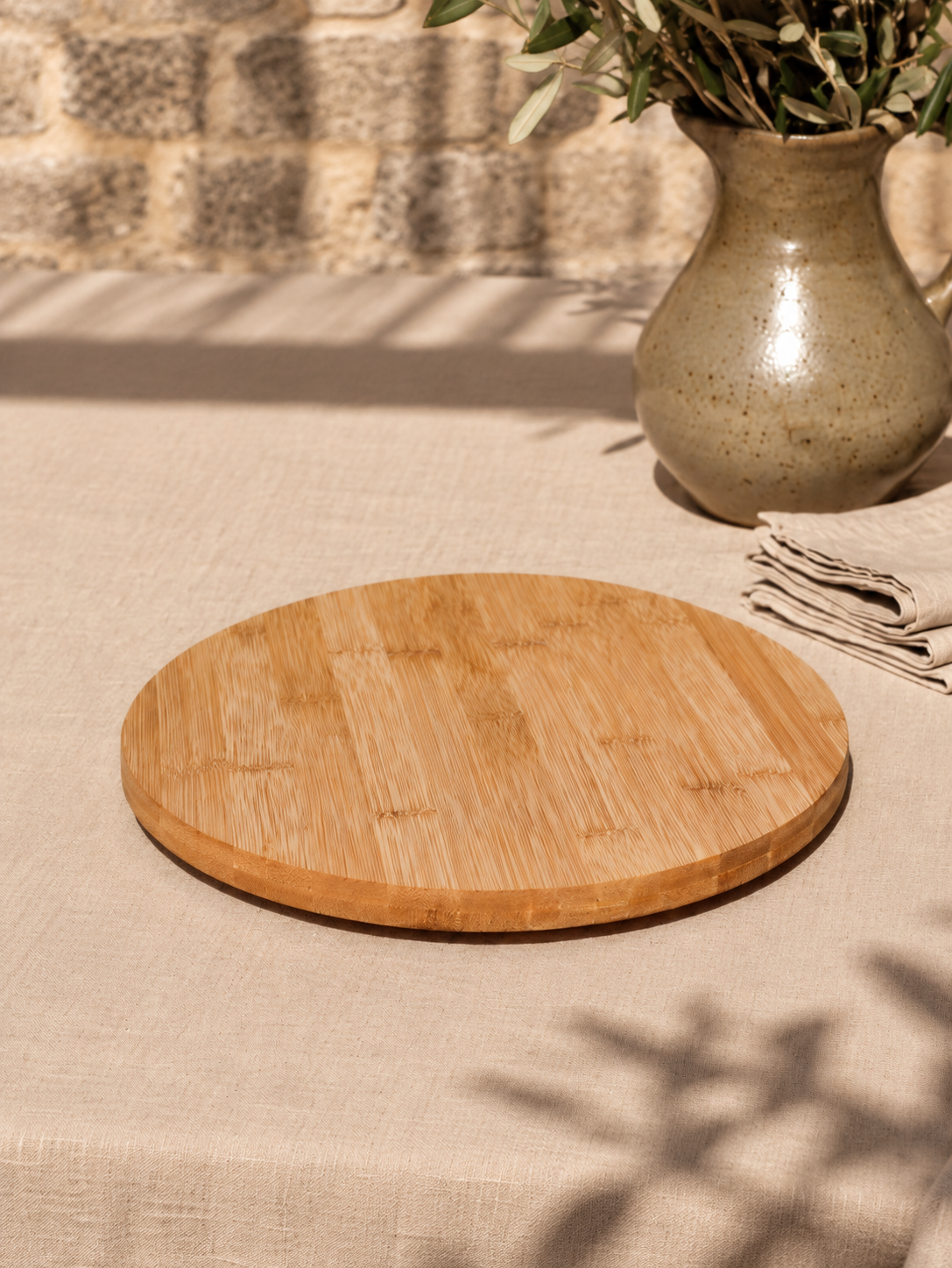 Rotating Bamboo Serving Disc — Cheese & Charcuterie Board