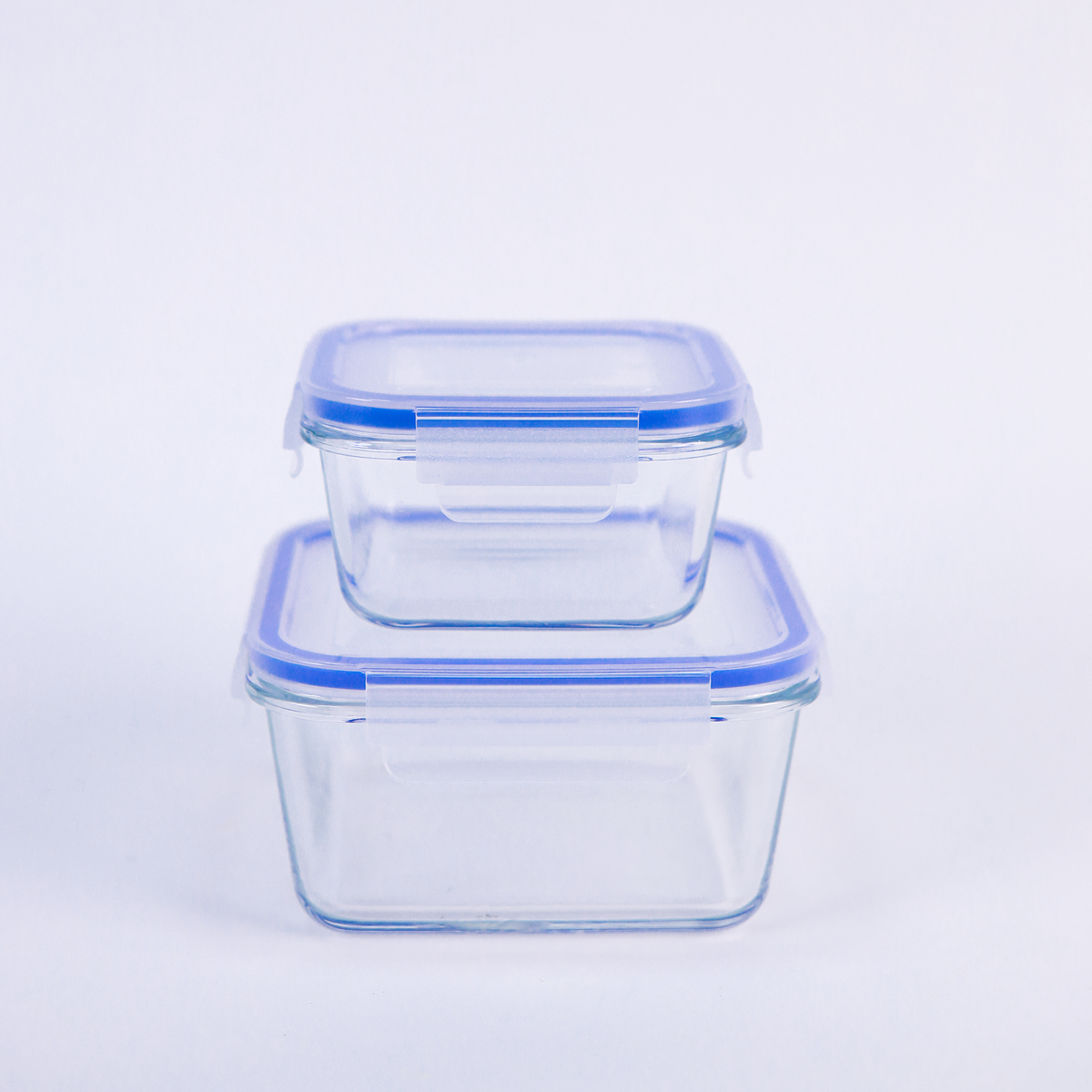 Glass Food Storage Containers with Snap-Lock Lids — Set of 2